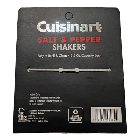 Cuisinart Glass Salt and Pepper Shaker Set with Silver Caps 2.5oz - Picture 5 of 5